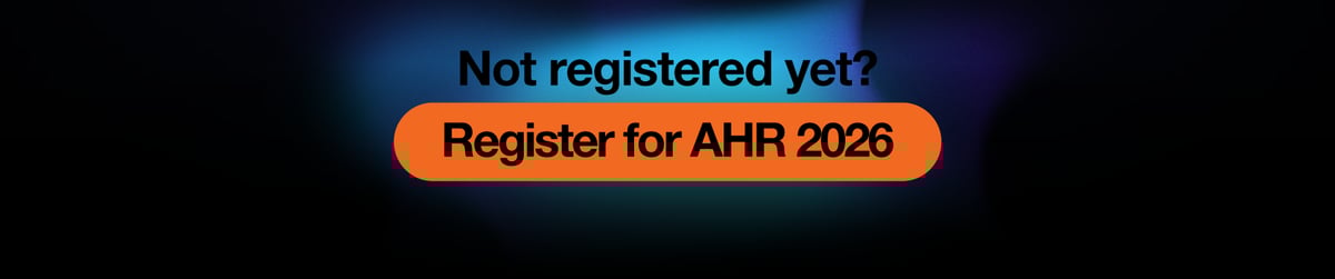 Call to action button inviting users to register for AHR 2026.